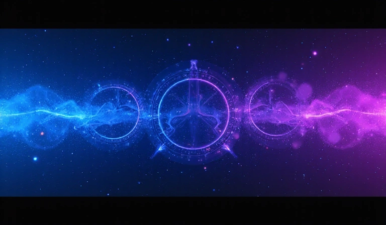 Overlay de streaming futuriste avec des éléments bleus et violets.