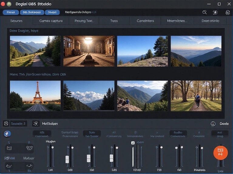 Interface d'OBS Studio avec des scènes et des sources configurées